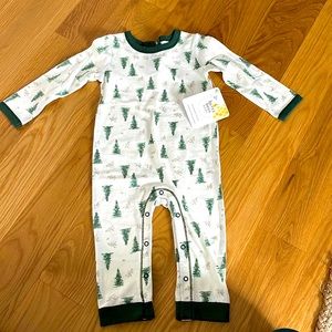 Burt’s Bees pajamas, NWT, size 12 months, trees pattern